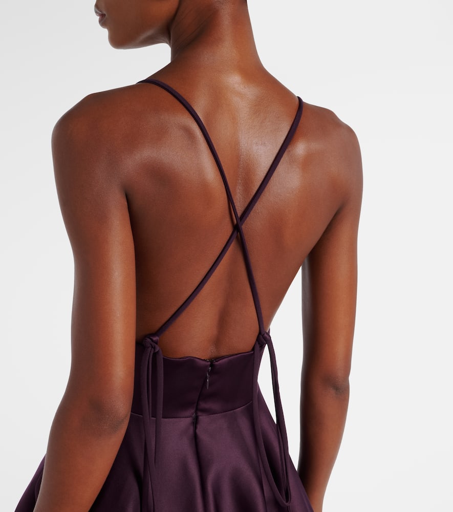 Solace London Avallon Cross-strap Maxi Dress In Purple