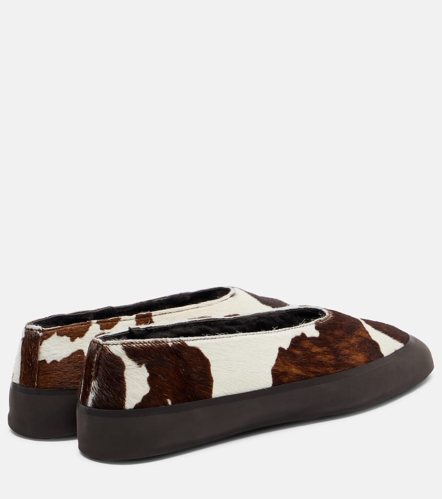 Le Monde Beryl Le Monde Béryl Apres Ski Printed Calf Hair Ballet Flats In Brown