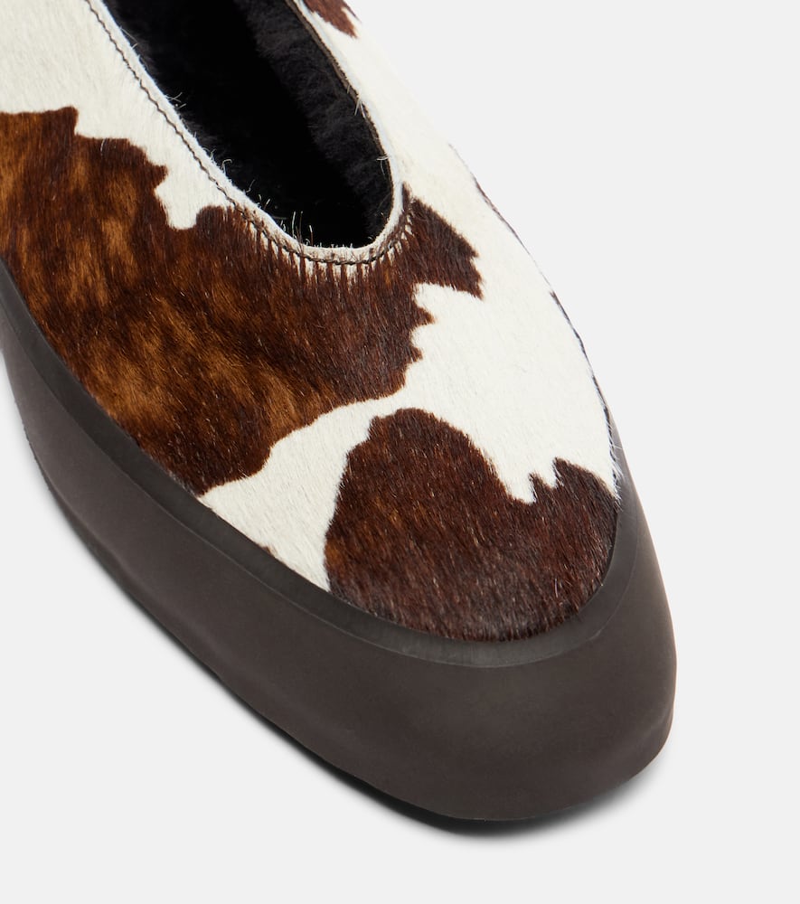 Le Monde Beryl Le Monde Béryl Apres Ski Printed Calf Hair Ballet Flats In Brown