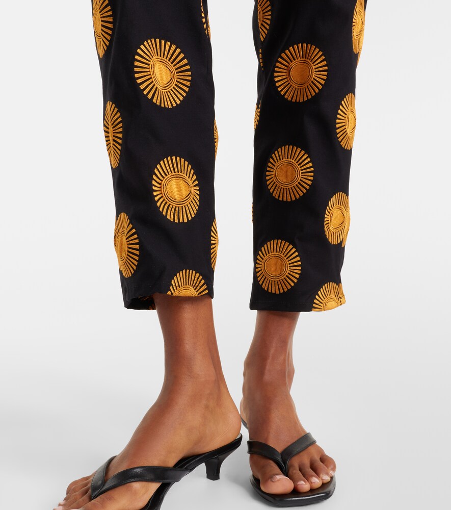  Cala De La Cruz Cala De La Cruz Isola Printed Cotton-blend Straight Pants 