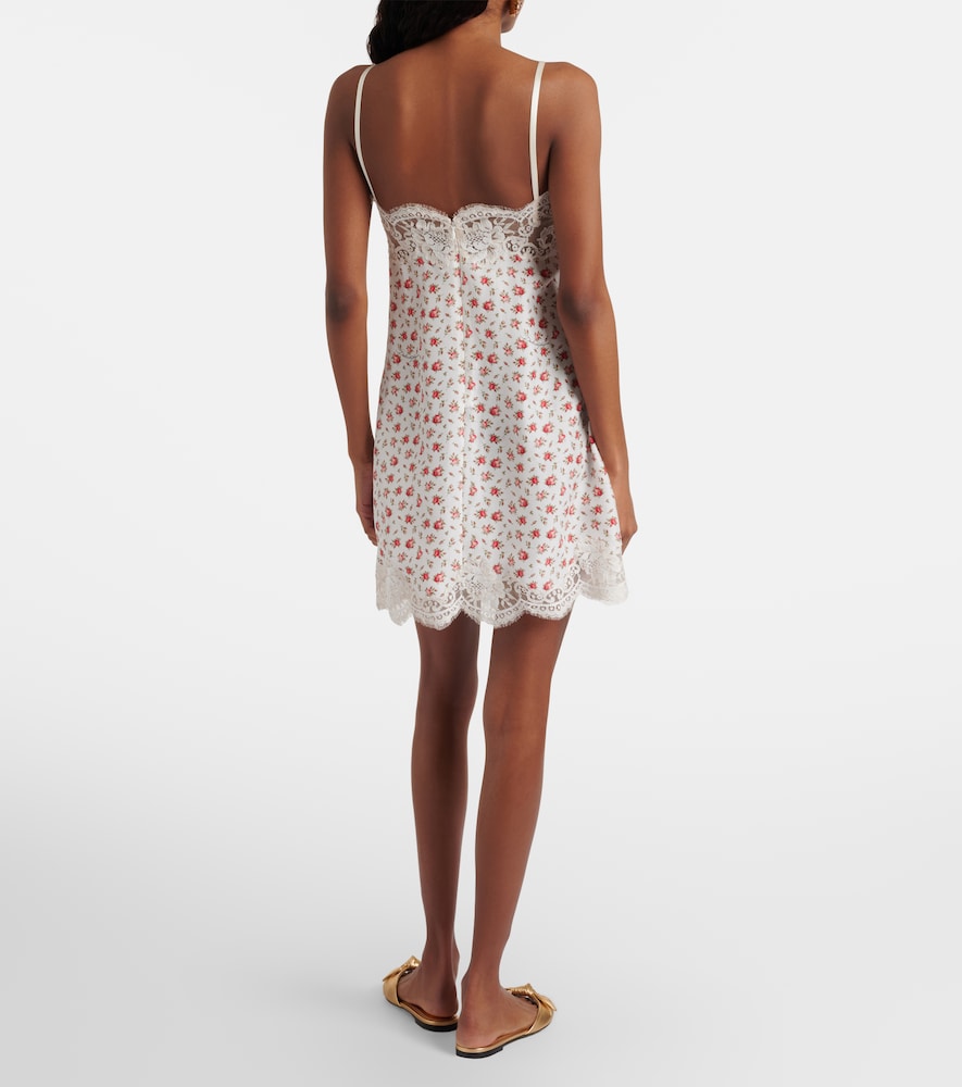  Dolce&gabbana Dolce&gabbana Slipdress Aus Einem Seidengemisch Mit Spitze 