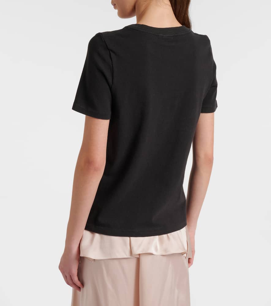 Chloé Printed Organic Cotton-jersey T-shirt In Black