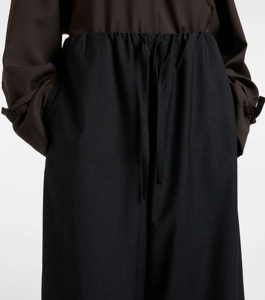 Totême Wool Wide-leg Pants In Black