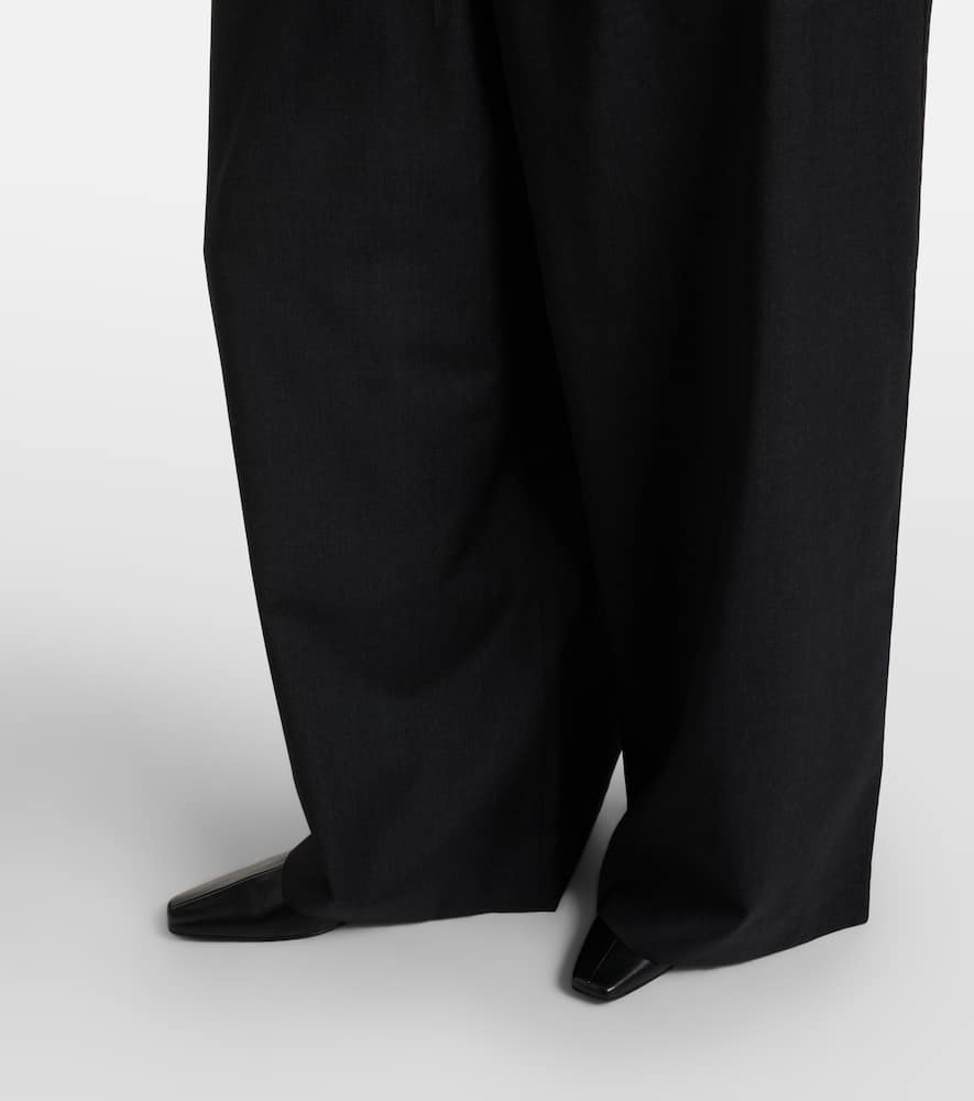 Totême Wool Wide-leg Pants In Black