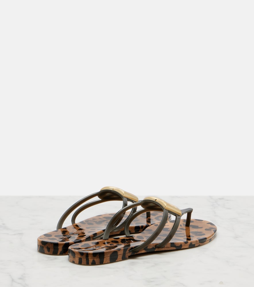  Dolce&gabbana Dolce&gabbana Dg Leopard-print Thong Sandals 