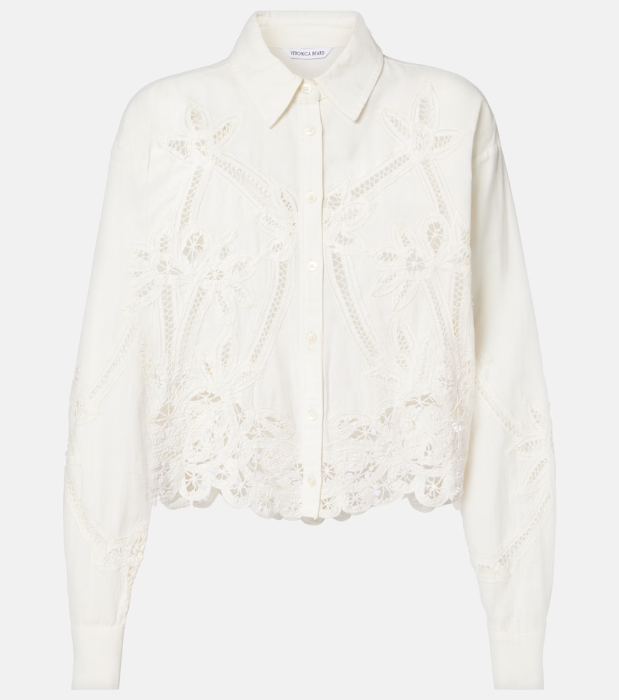 Veronica Beard Chemise Aderes en coton et lin 385 €