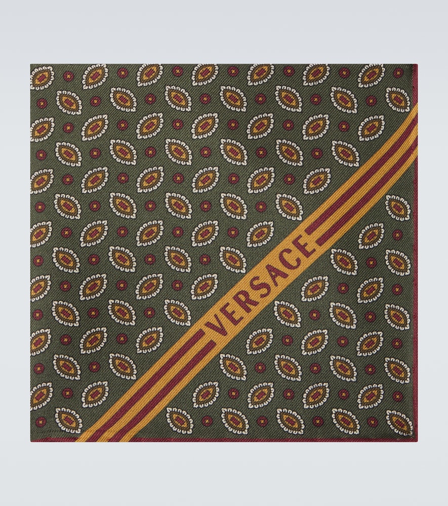 Versace Logo printed silk pocket square | Thumbnail 3 Versace Logo printed silk pocket square | Thumbnail 3