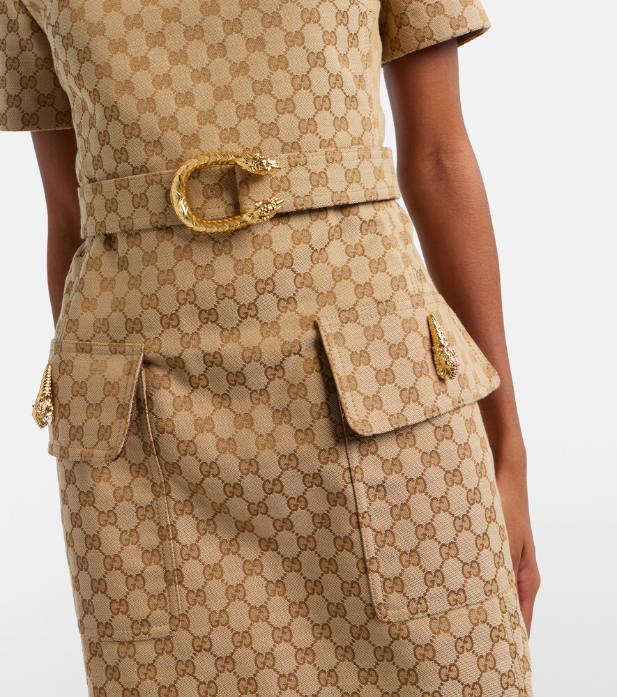  Gucci Gucci Gg Canvas Belted Minidress 