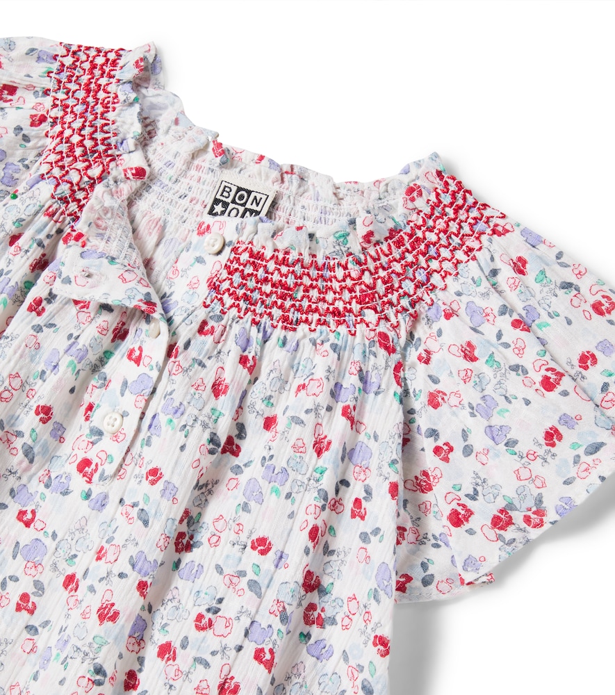  Bonton Bonton Baby Hazelnut Floral Cotton Dress 