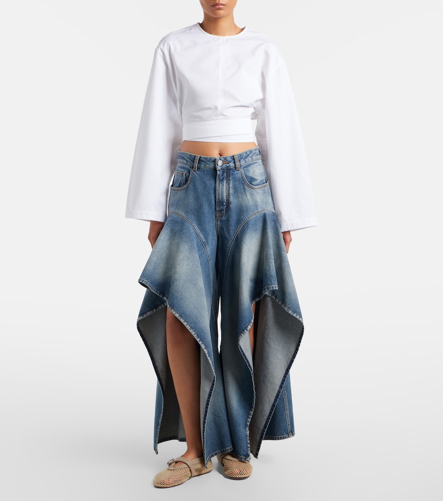  Alaia Alaã¯a Ruffled Wide-leg Jeans 