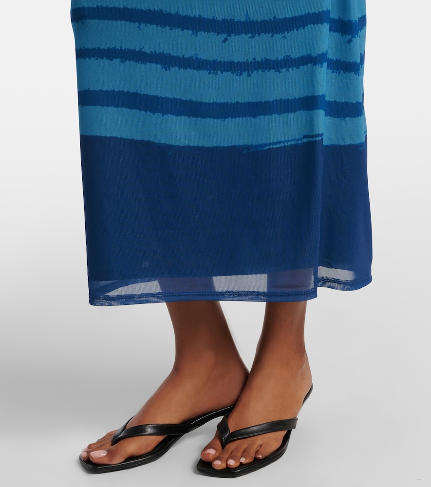 SIR Draped printed mesh maxi dress | Thumbnail 3