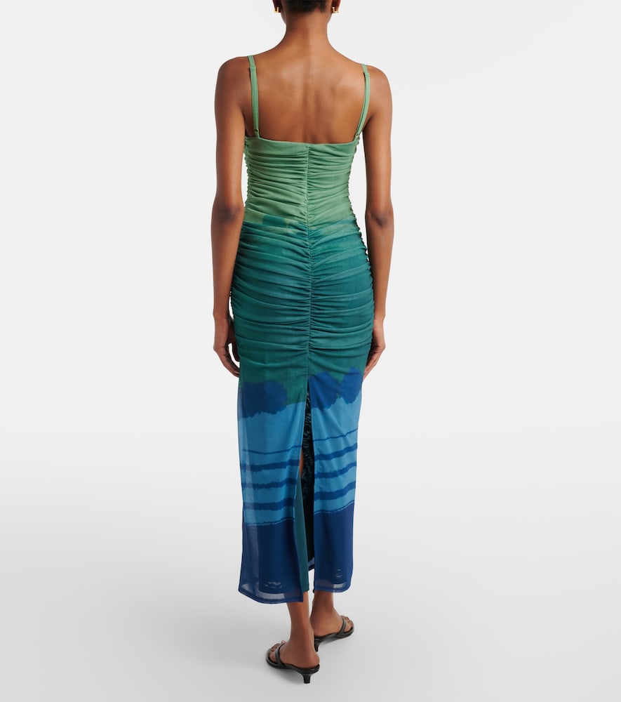 SIR Draped printed mesh maxi dress | Thumbnail 4