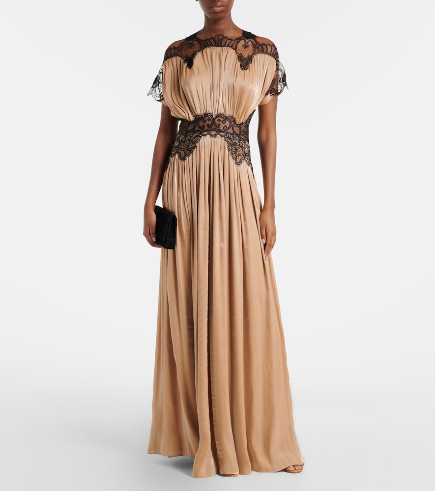  Costarellos Costarellos Robe Aus Lurex-georgette Mit Spitze 