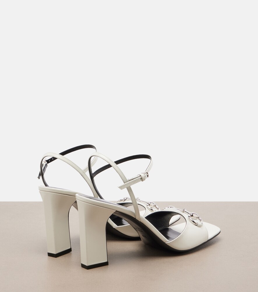  Gucci Gucci Signora Horsebit Leather Slingback Sandals 