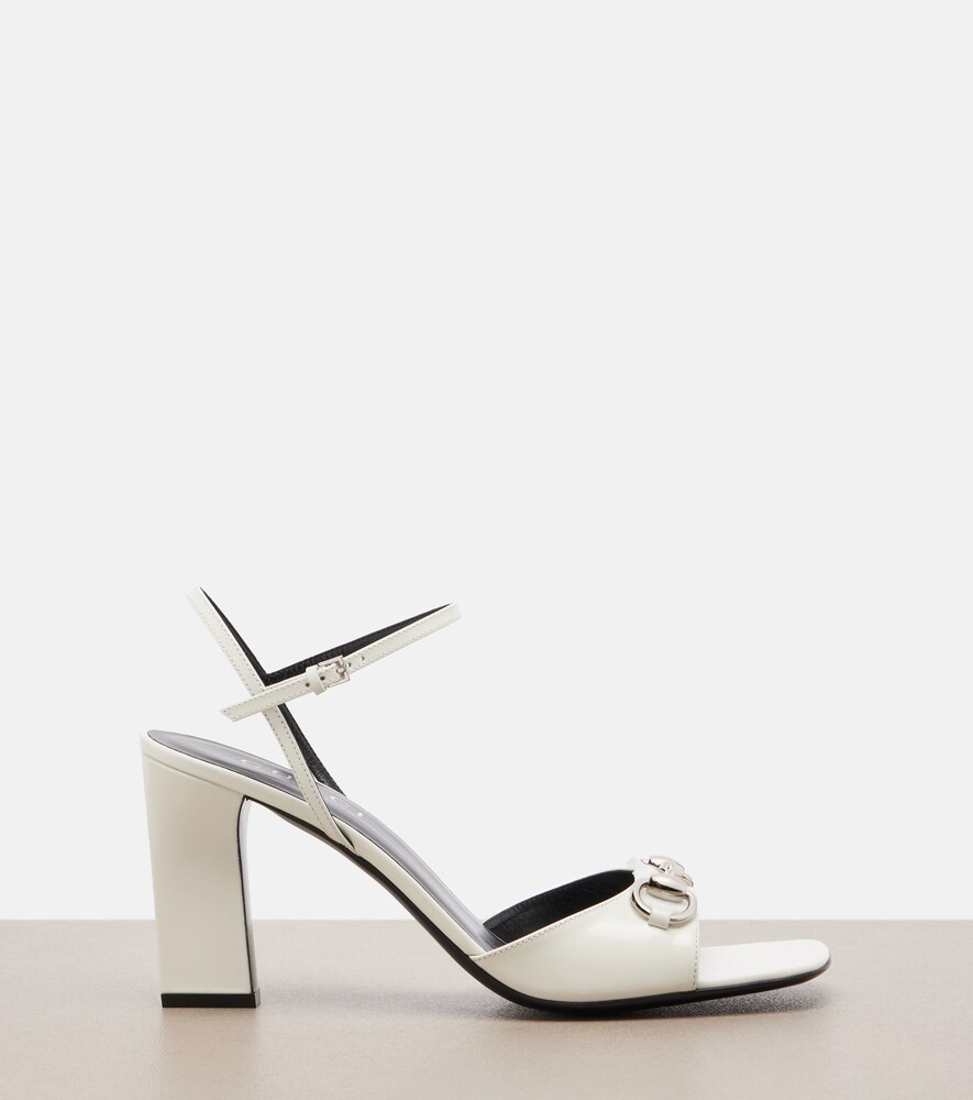  Gucci Gucci Signora Horsebit Leather Slingback Sandals 
