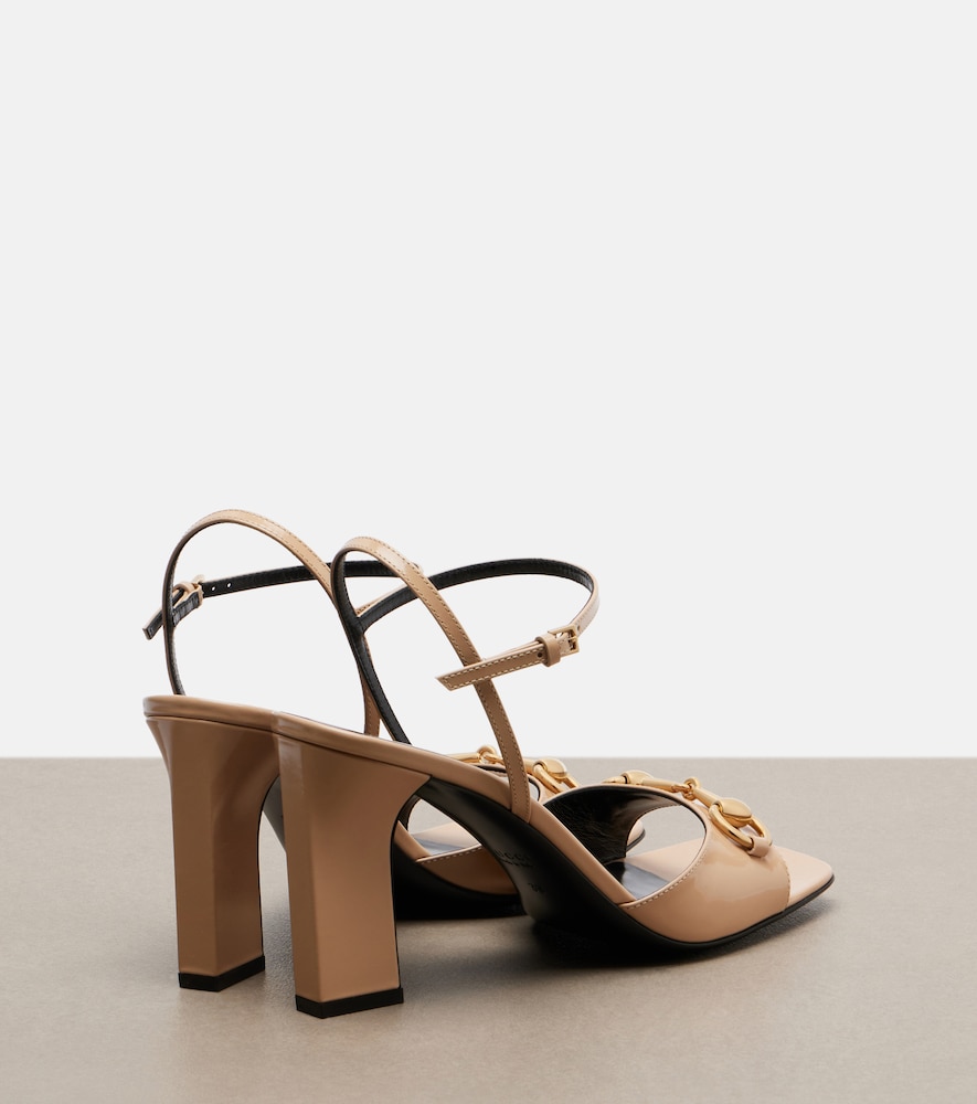  Gucci Gucci Signora Horsebit Leather Slingback Sandals 