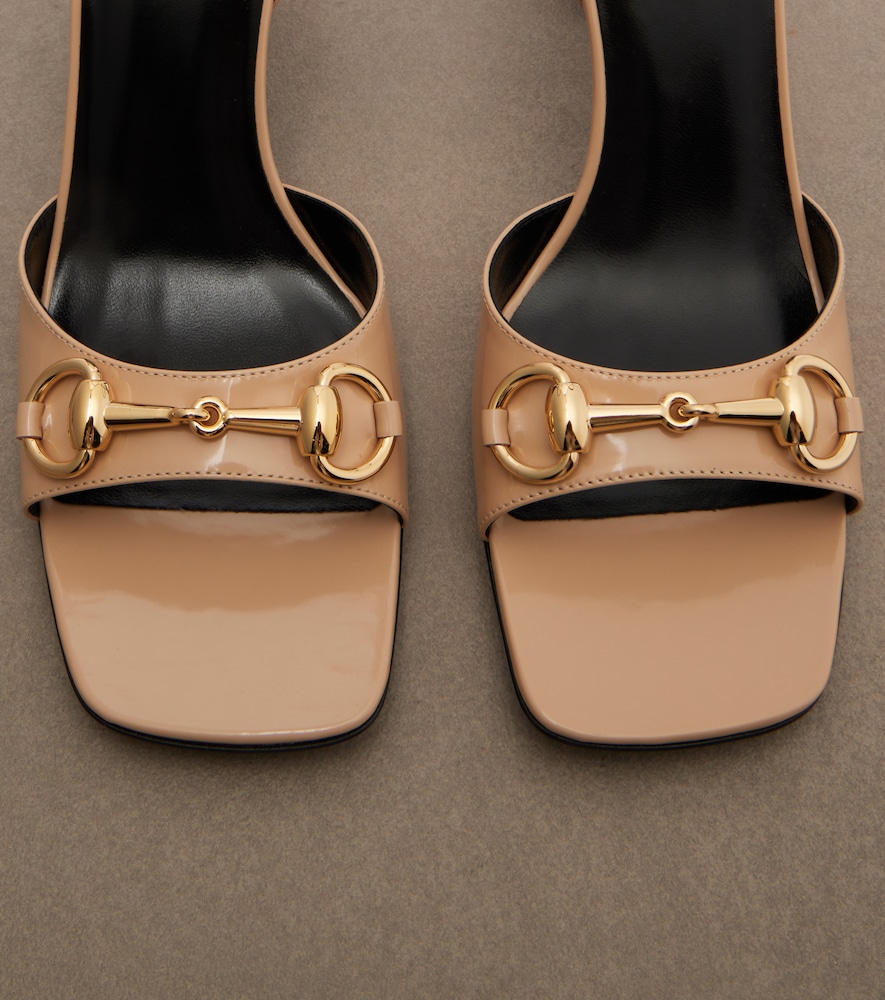  Gucci Gucci Signora Horsebit Leather Slingback Sandals 
