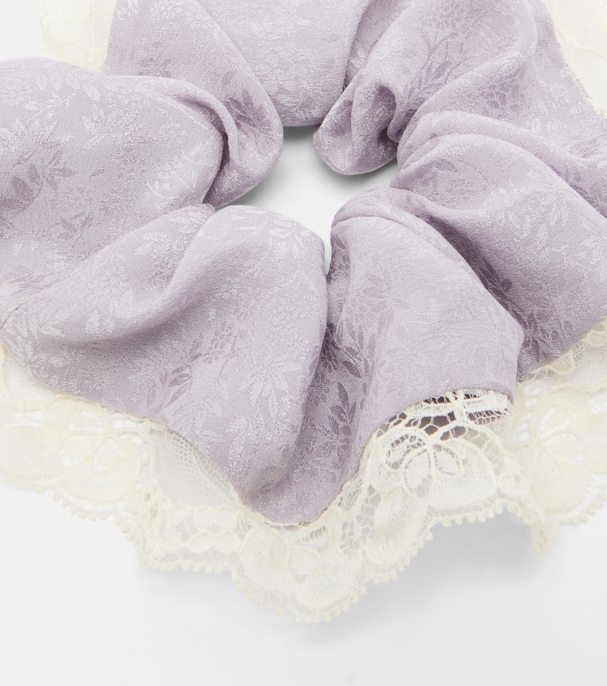  Chloe Chloe Lace-trimmed Floral Silk Jacquard Scrunchie 