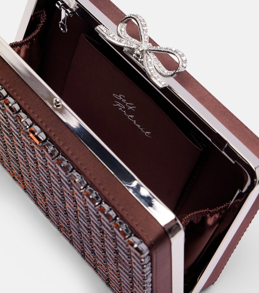 Bow Crystal-Embellished Clutch