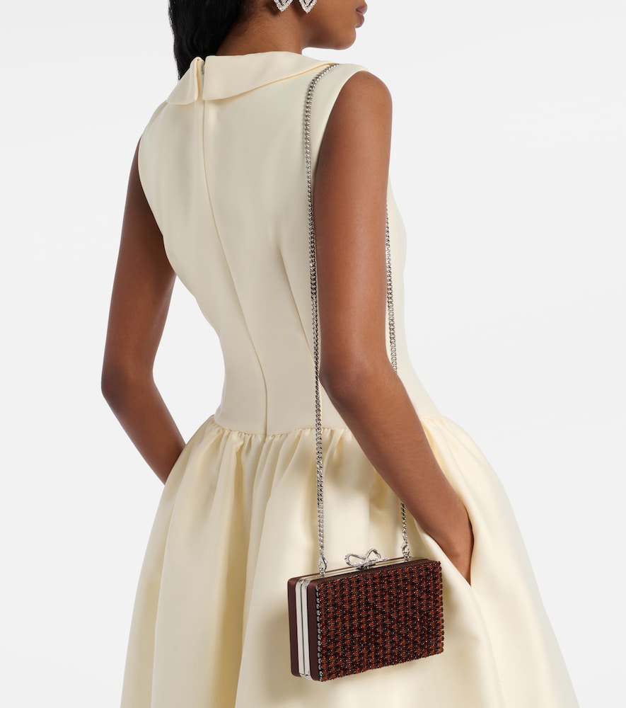 Bow Crystal-Embellished Clutch