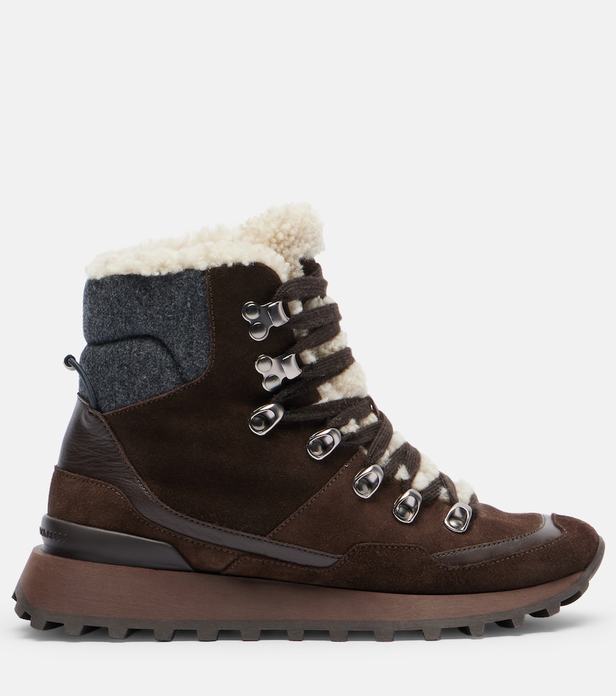 Monili Shearling-Trimmed Ankle Boots