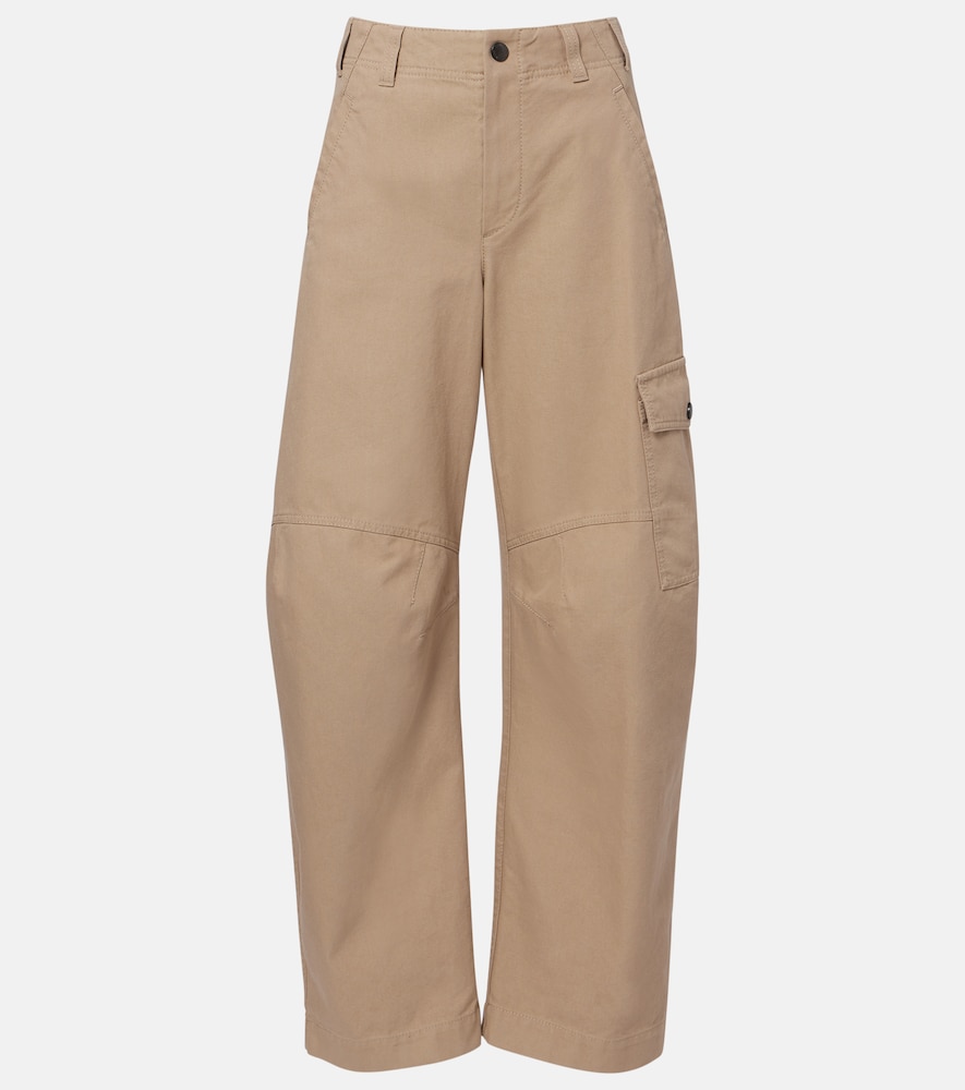 Brunello Cucinelli Cotton Barrel-leg Pants In Beige