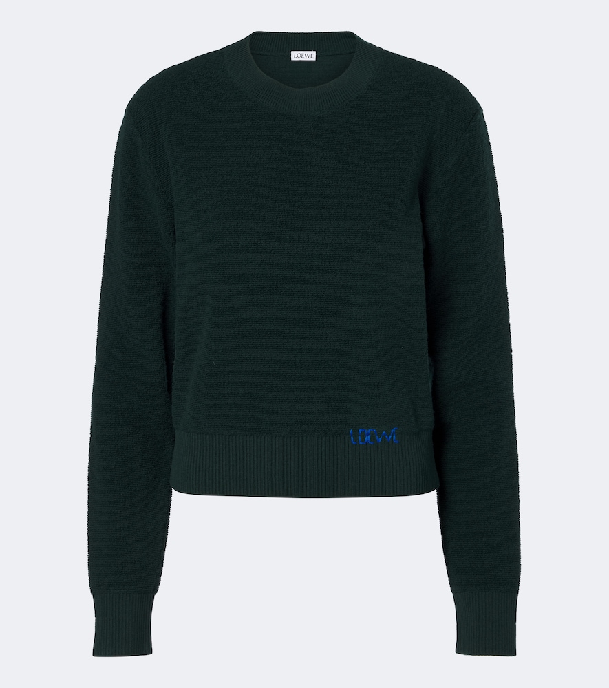 Pullover in lana con logo