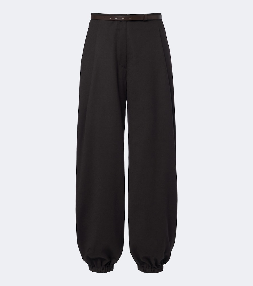 Pantaloni a gamba larga in misto lana