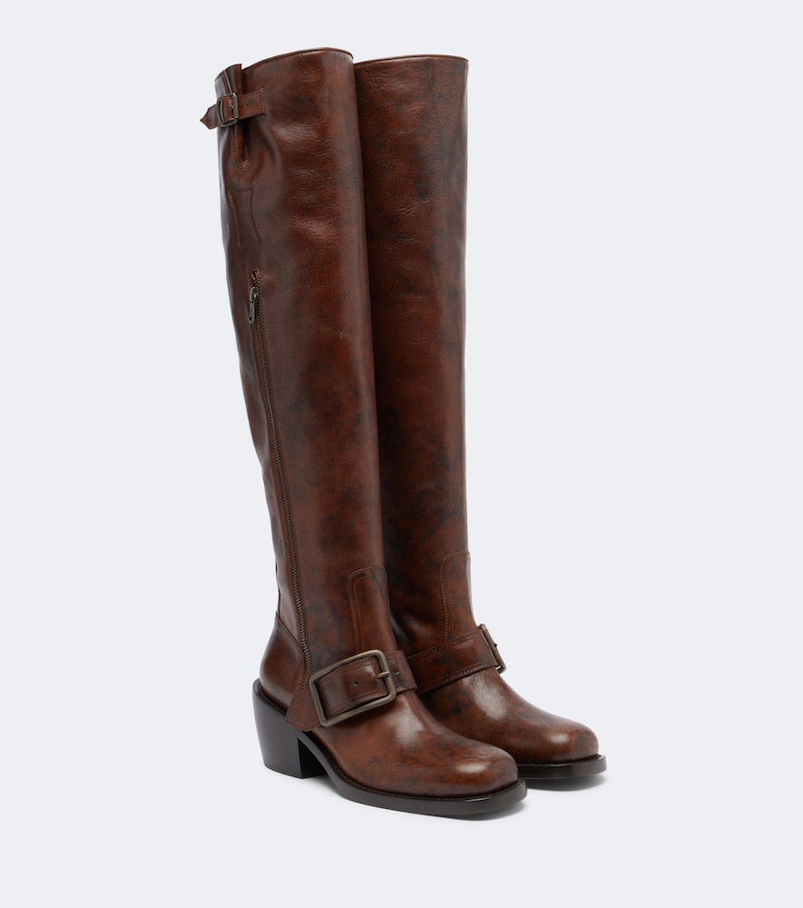 Overknee-Stiefel aus Leder