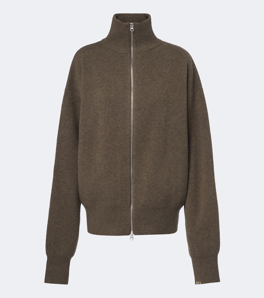 Extreme Cashmere N°319 Xtra Out Cashmere Zip-up Sweater In Green