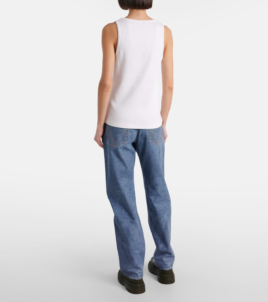 Shop Bottega Veneta Cotton-blend Tank Top In White