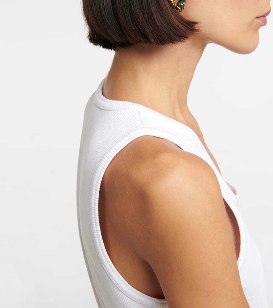 Bottega Veneta Dry Stretch Cotton Ribbed Tank Top In White