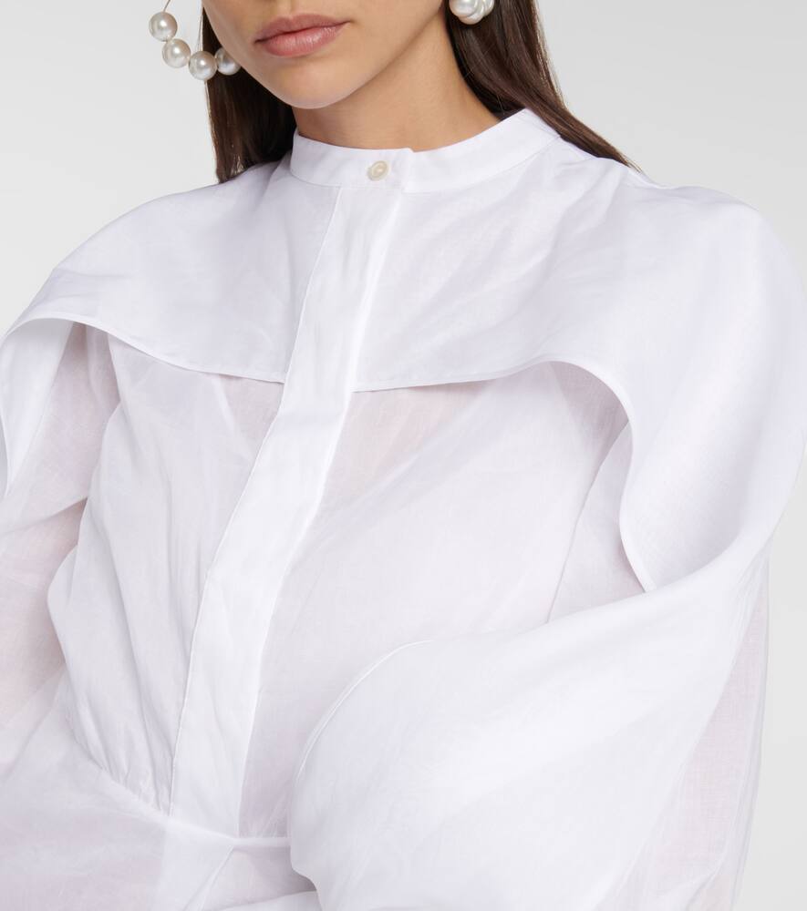 Shop Jil Sander Cotton Shirt Dress In White