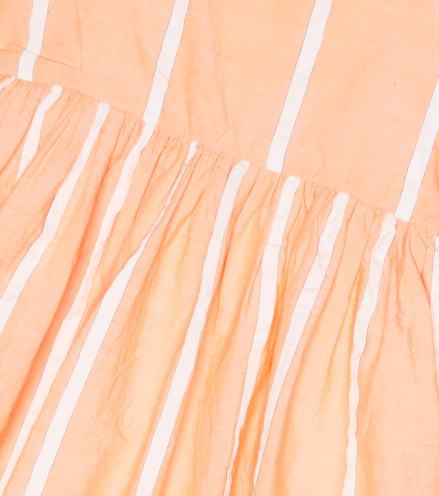 Morley Suzy Striped Cotton Poplin Dress In Nectarine