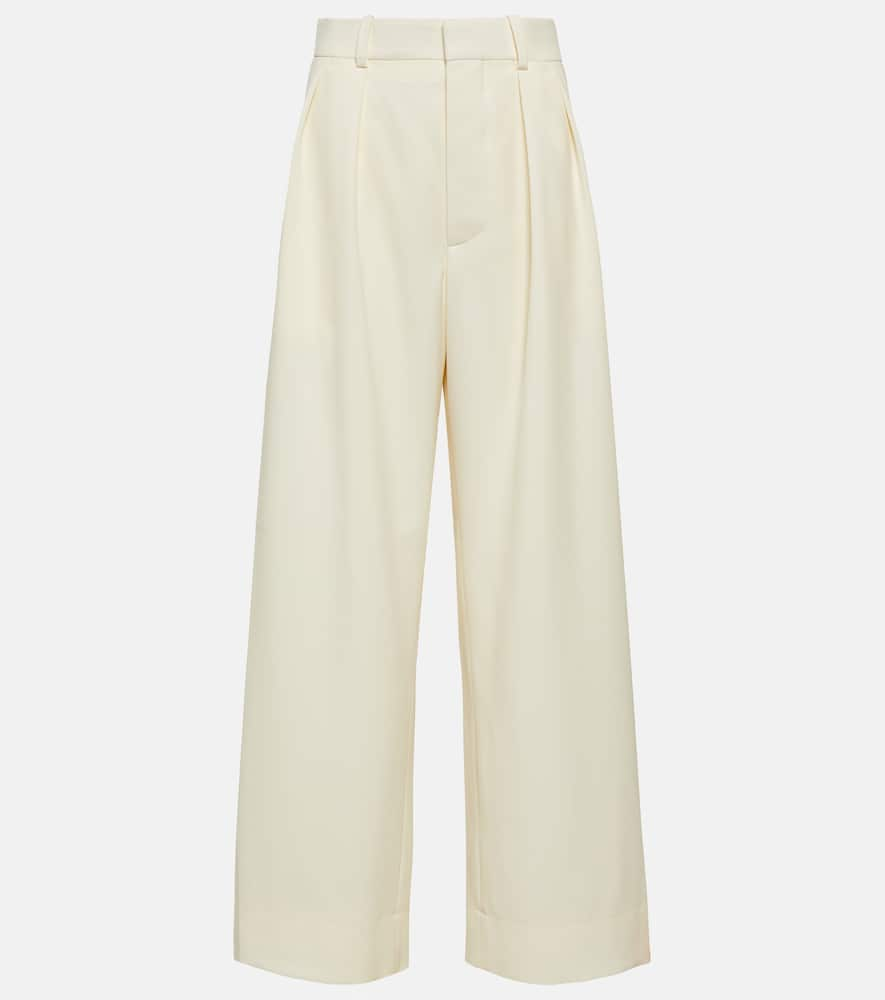 Shop Wardrobe.nyc Wardrobe. Nyc Low-rise Wide-leg Wool Pants In White