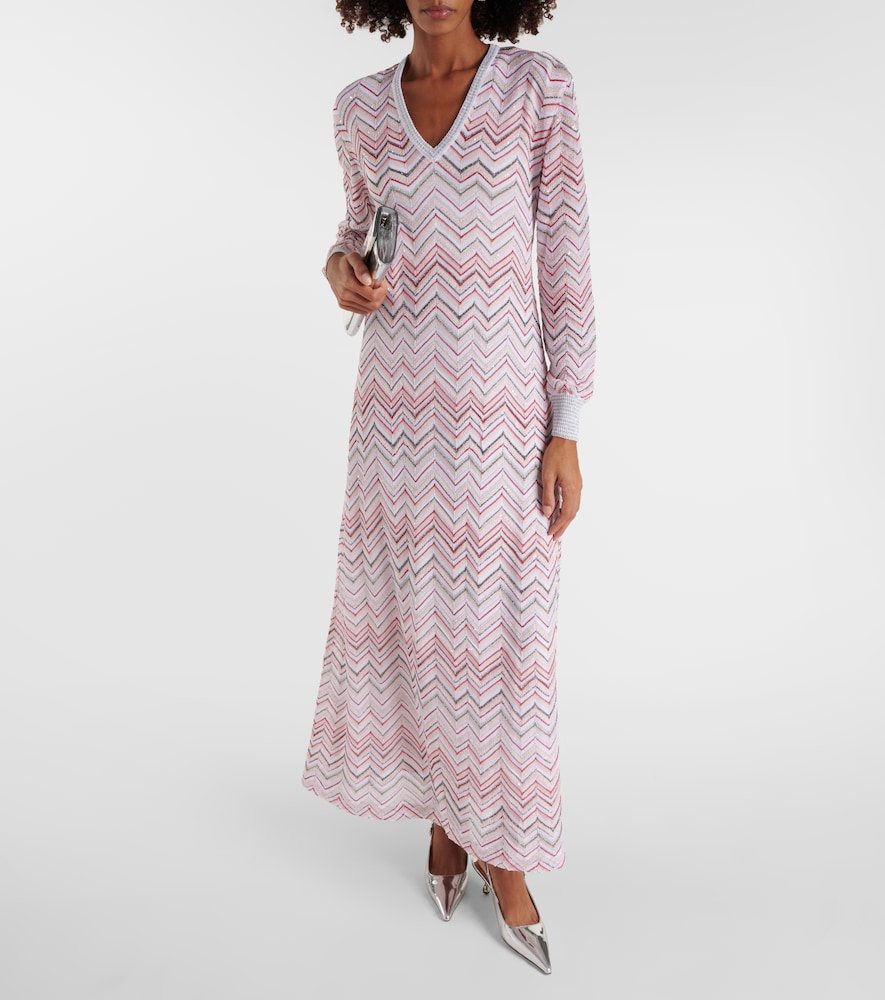 Missoni Zig Zag metallic knit maxi dress