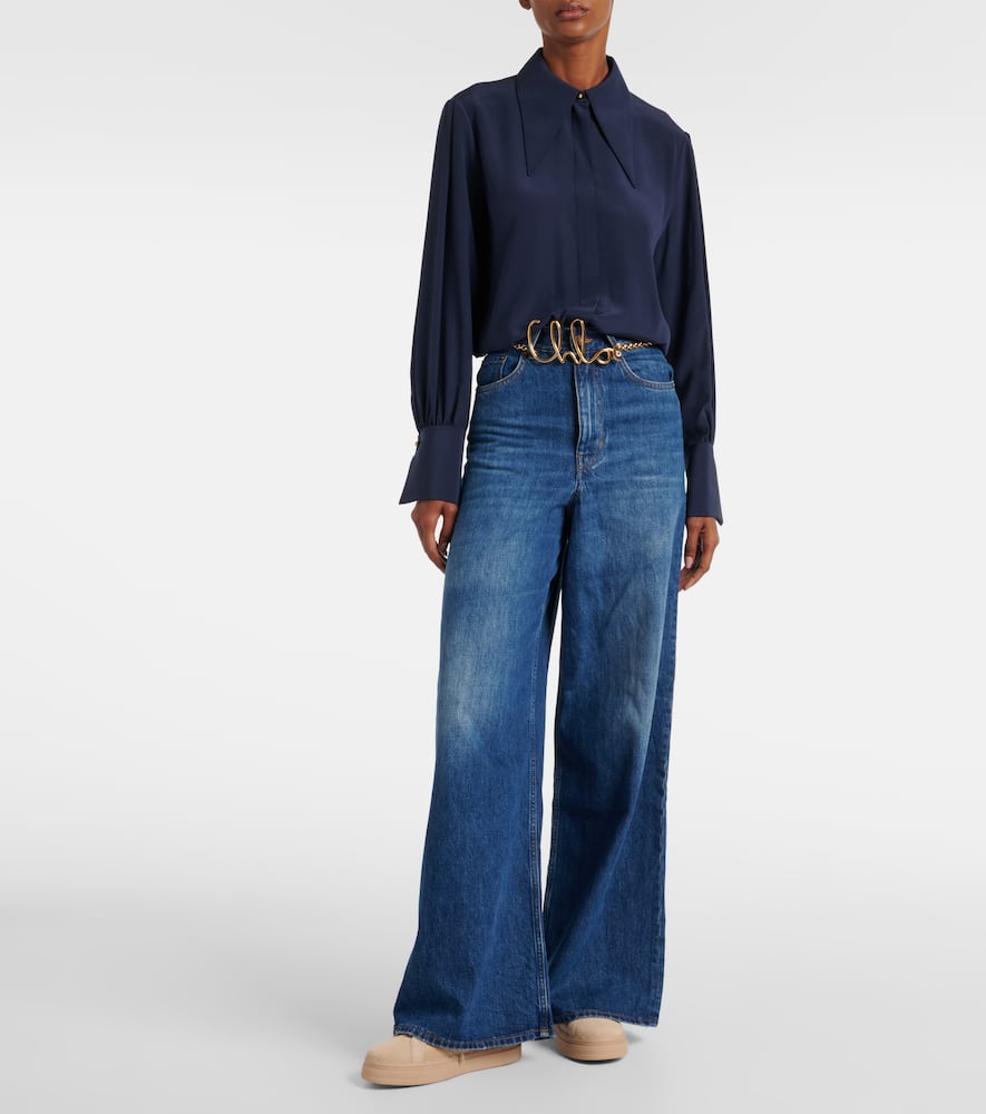 Chloé Lauren Leather Sneakers In Pink