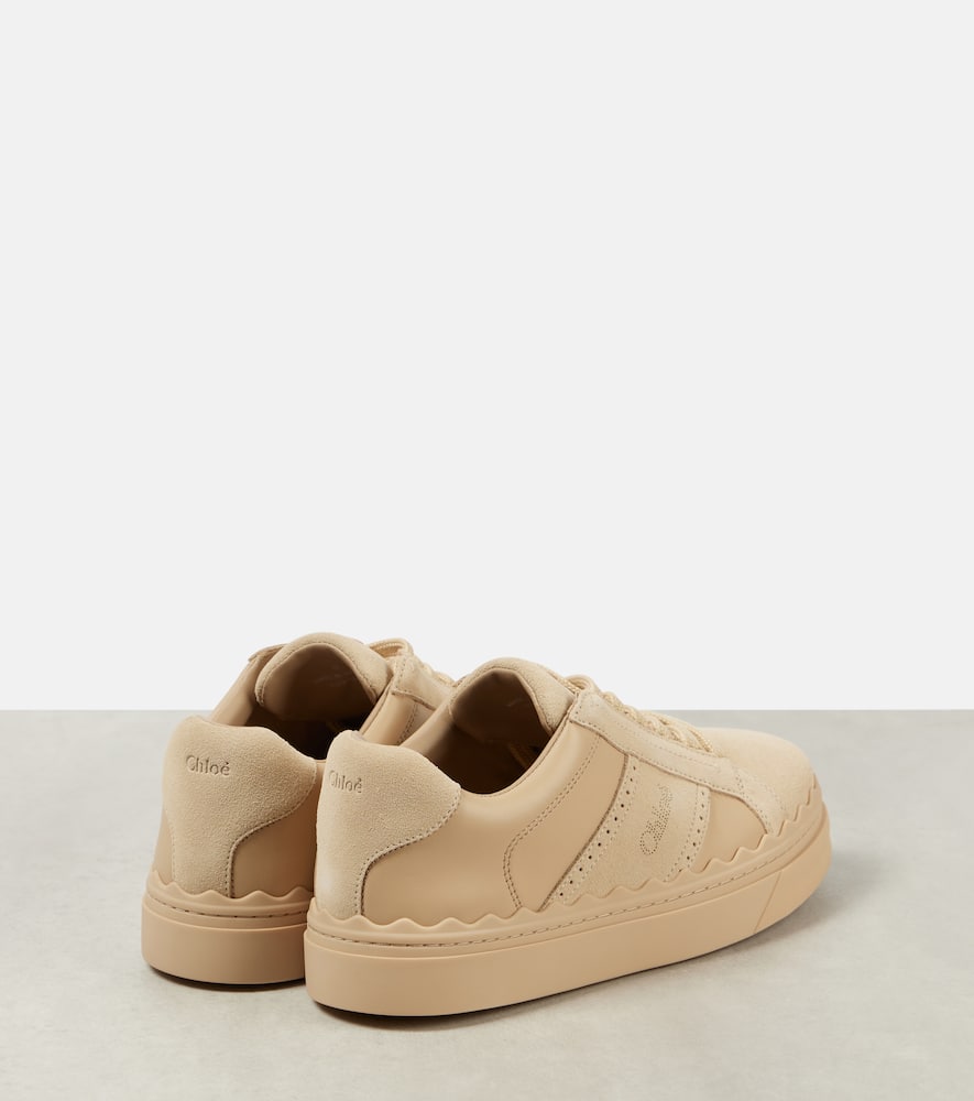 Chloé Lauren Leather Sneakers In Pink