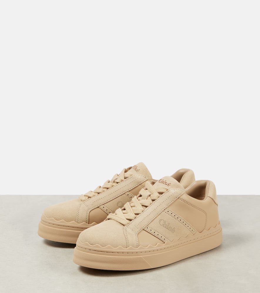 Chloé Lauren Leather Sneakers In Pink