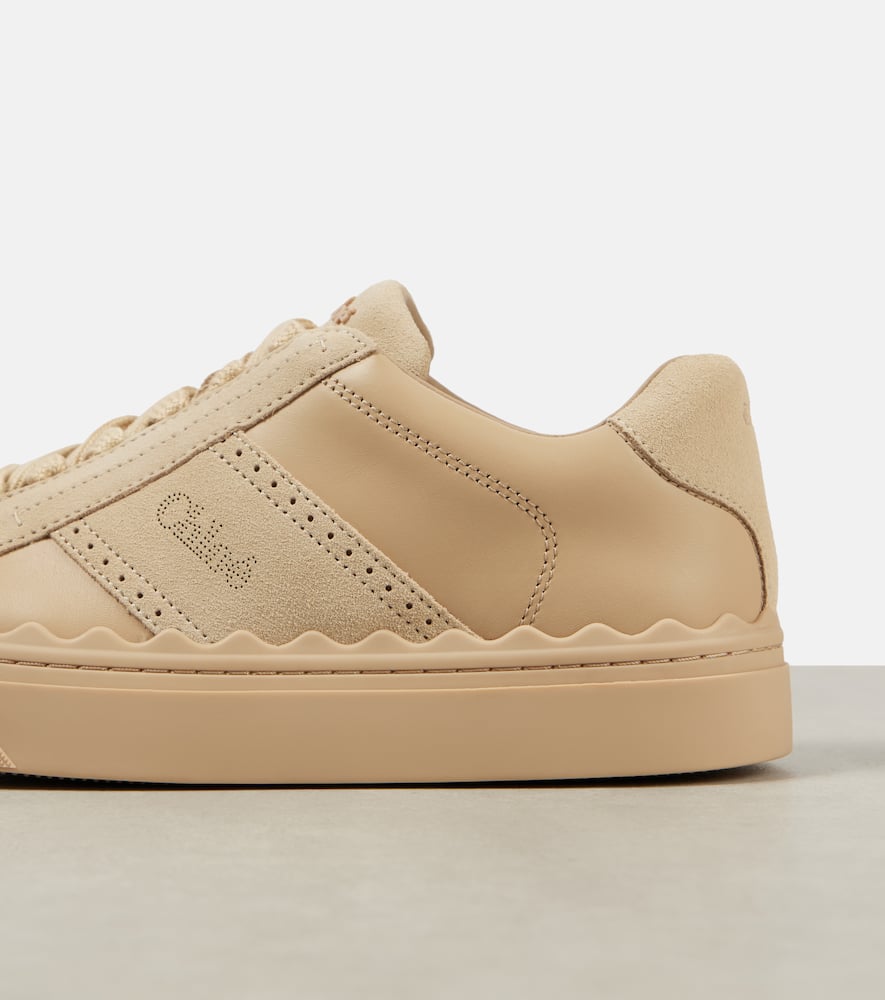 Chloé Lauren Leather Sneakers In Pink