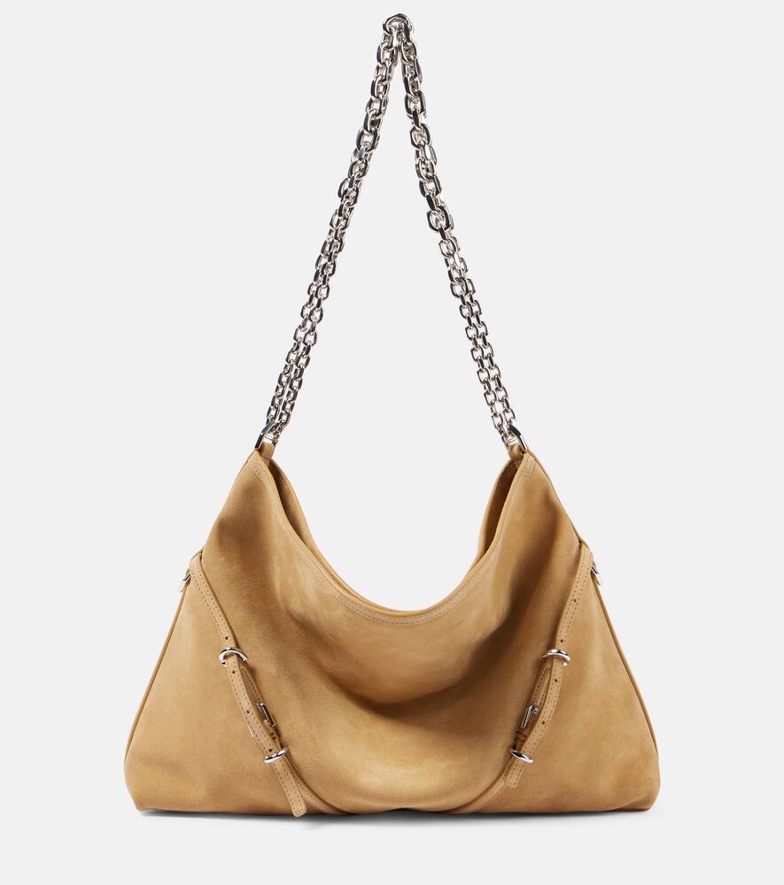 Shop Givenchy Voyou Medium Suede Shoulder Bag In 231-hazel