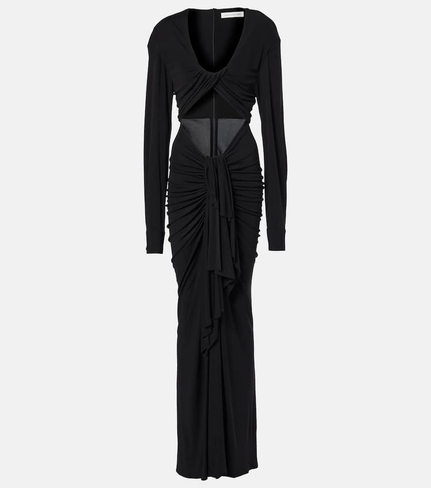Christopher Esber Vivenda Draped Jersey Maxi Dress In Black