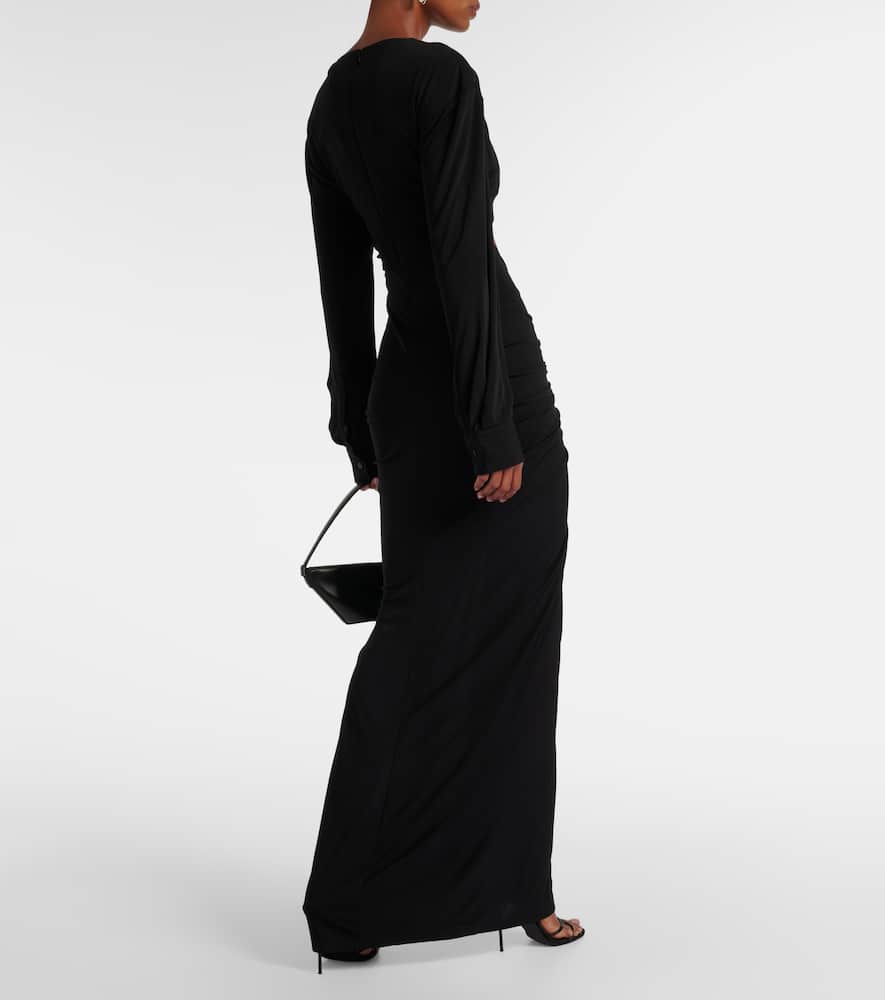 Christopher Esber Vivenda Draped Jersey Maxi Dress In Black