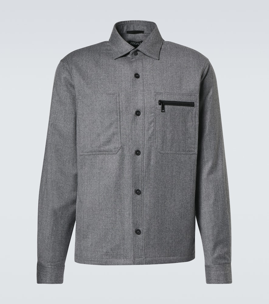 Padded wool mélange overshirt