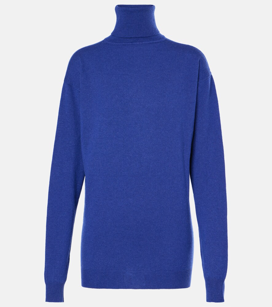 Saint Laurent Men's Certified Cashmere Turtleneck Blue