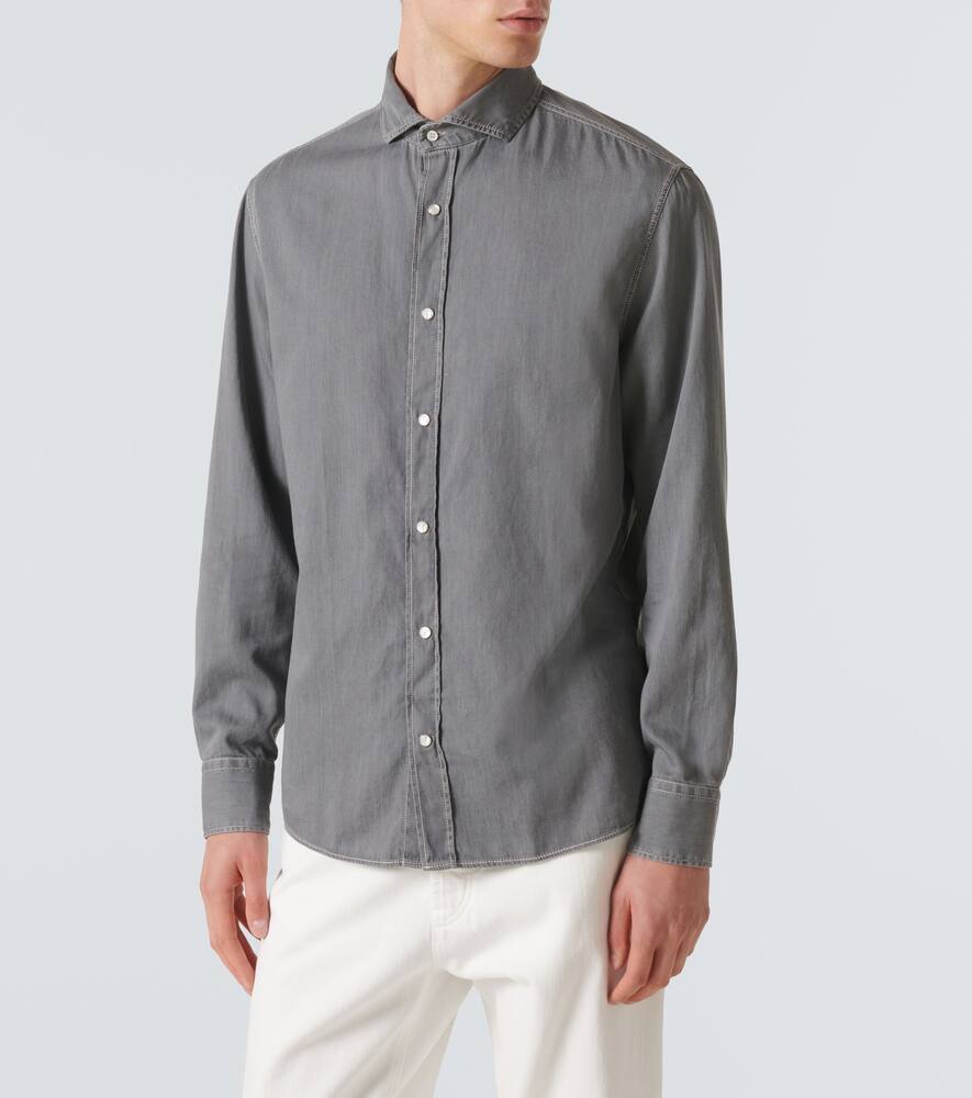 Brunello Cucinelli Cotton Shirt In Grau