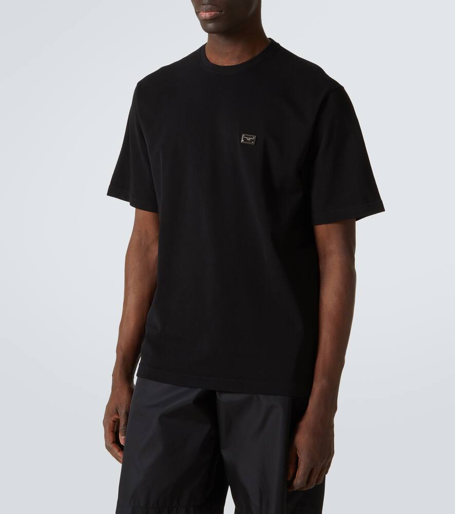 Dolce & Gabbana Logo Piqué T-shirt Black In Black
