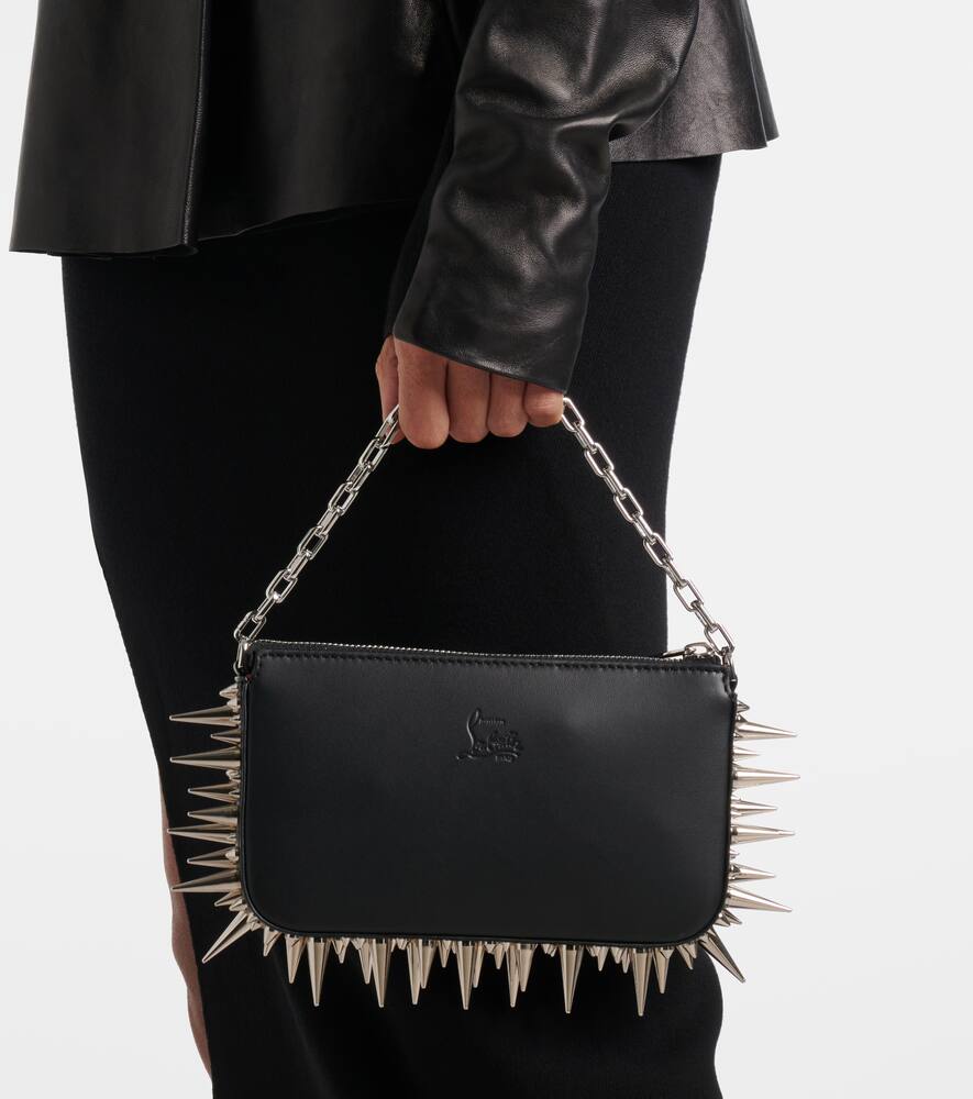 CHRISTIAN LOUBOUTIN LOUBILA MINI SPIKED LEATHER SHOULDER BAG