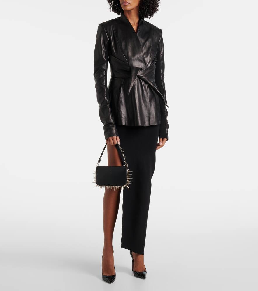 CHRISTIAN LOUBOUTIN LOUBILA MINI SPIKED LEATHER SHOULDER BAG