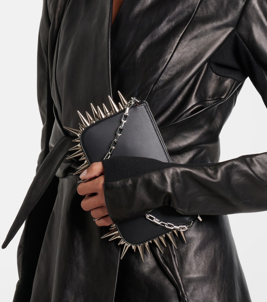 CHRISTIAN LOUBOUTIN LOUBILA MINI SPIKED LEATHER SHOULDER BAG